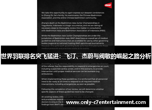 世界羽联排名突飞猛进：飞汀、杰蔚与阀敏的崛起之路分析